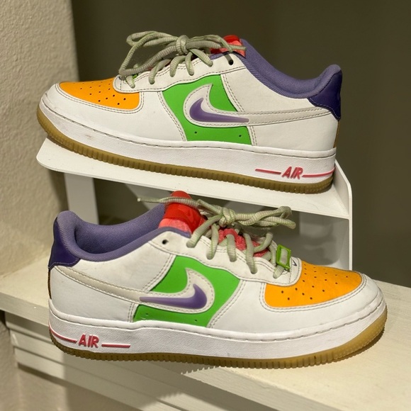 Nike Other - Nike Kids Air Force 1 LV8 FD1035-100 Multicolor Lace-Up Sneaker Shoes Size 4Y